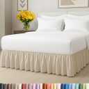 Bedskirt Queen Size Ruffle - 18 inch Drop Dust Ruffle Bed Skirt with Platform - Ultra-Soft, Easy Fit, Premium Hotel Quality - Wrinkle, Fade & Shrink Resistant - for Women, Men, Kids and Teens - Wheat