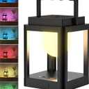Outdoor Solar Table Lamp,Collasis 10 RGB Color Changing Lights,Portable Rechargeable Solar Lantern Waterproof, Touch Control Outdoor LED Lights Decorative for Patio Walking Reading Camping Bedside