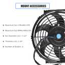 10" Electric Radiator Cooling Fan Assembly Kit, Universal High Performance 12V 80W Motor with Fan Mounting Kit - Black (2 Pack)