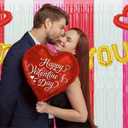 Valentine's Day Party Banner Balloons Gift Box Party Photography Background Decorations Red Pink White Backdrop I Love You Photo Wedding Backdrop Props