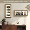 Golden State Art, 8x20 Antique Gold Photo Collage Frame with White Mat displays (4) 4x6 Pictures - Great for Dad Gifts from Daughter Son, Four 4x6 Openings