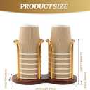 Wood Bathroom Cup Dispenser 3 oz-8 oz Disposable Paper & Plastic Bathroom Cup Holder - Mouthwash Cup Dispenser for Bathroom Countertop - Disposable Coffee Cup Dispenser for Kitchen, Coffee Station