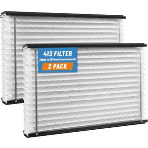2-Pack 413 Replacement Filter, Compatible with Aprilaire 1410, 1610, 2140, 2416, 3410, 4400, 16x28x4 Inches MERV 13 Furnace Air Filter