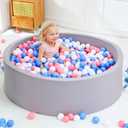 Wilwolfer Foam Baby Ball Pit for Toddlers: 47.2 x 13.8 inch Extra Large Kids Ball Pit, Indoor Outdoor Babies Playpen, Kids Soft Play Toys, Birthday Gift for Girl Boy - Balls Not Included