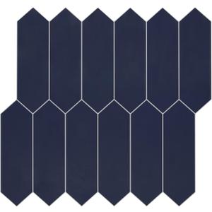SUNWINGS 10-Sheet Long Hexagon Peel and Stick Backsplash, 12" x 11.22" Picket Navy Blue Stone Composite Self-Adhesive Wall Mosaic Tile for Kitchen Bathroom, 12x11.22x0.12inch