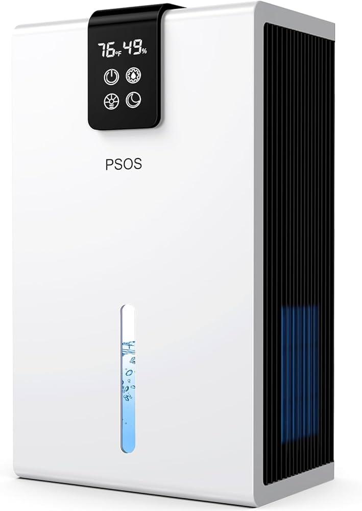 Dehumidifier, Dehumidifiers for Home, 98 OZ Water Tank, (1000 sq.ft) Quiet Dehumidifier for Basement Bathroom Bedroom with Humidity Display, Auto Shut Off, Relaxing 7 Color Ambient Light(White)