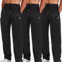 lomsoe 5 Pack Mens Sweatpants Open Bottom Joggers for Men with Zip Pockets Loose Fit Mesh Athletic Pants for Running,Casual (M)