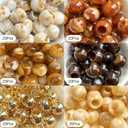 280Pcs Hair Beads for Braids Large Hole African Hair Bead for Women for Large Braids 14mm Brown Jumbo Pony Beads for Braiding Jewelry Making Macrame Crafts Assorted Colors Beading Supplies