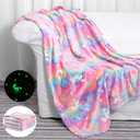 SALIMAH Glow in The Dark Blanket Unicorns Gifts for Girls, Toys for Girls Age 2 3 4 5 6 7 8 9 10 Year Old, Soft Kids Blankets Gifts for Grandkids Teens for Christmas Birthday, 50"x60"