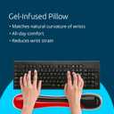 Kensington Slim Duo Gel Wrist Rest for Low Profile Keyboard, Wrist Pad for Keyboard, Ergonomic Wrist Pad for Office, Non-Skid Computer Pad with Wrist Support, Red K62442WW, 19" x 3.7"x 0.7