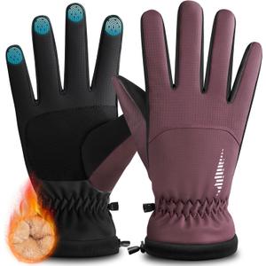 rivmount Winter Waterproof Ski Snow Warm Gloves for Women Men, Windproof Cold Weather Thermal with Touchscreen Fingers, for Running Driving Cycling Hiking Biking Outdoor Sports Daily Work (Large, Valerian)