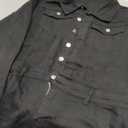 Molilove Women's Vintage Short Denim Jumpsuit Long Sleeve Button Down Jean Jumpsuit Romper with Pocket Sexy Going Out Outfits (Black, XL)