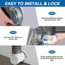 Dryer Vent Hose for Tight Space, 90 Degree Dryer Vent Elbow Connector Kit with 6-Layer Flexible Aluminum Duct, Space-Saving 4 Inch Dryer Hose Kit with Elastic Rubber Seal