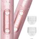 Ufree Bikini Trimmer Women Electric Razors Dual Head, Pubic Body Hair Trimmer Electric Shaver for Face, Legs, Arm, Rechargeable Lady Shaver Waterproof, Summer Grooming Kit (Pink)