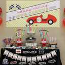 108PCS Race Car Party Favors - Themed Birthday Goodie Bags with Party Straws, Bubble Slap Bracelets, DIY Car Stickers, Pencil Caps