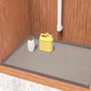 URMONA Waterproof Silicone Under Sink Mat 34'' x 22'' Shelf Liner for Kitchen and Bathroom, Cabinet and Counter Protector, Storage and Organizers, Litter Mat, Pet Cat Puppy Essentials(Beige)