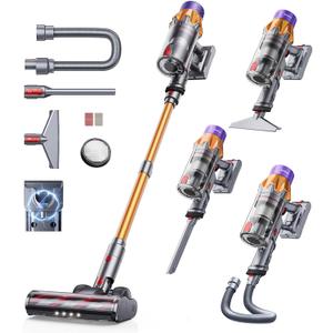Cordless Vacuum Cleaner, 650W 55KPA 70Mins Vacuum Cleaners for Home, Stick Vacuum with Self-Standing, Wall Mount Dock, 3.3Ft Hose, Aromatherapy, Household Vacuum for Pet Hair/Carpets/HardwoodX7A Pro