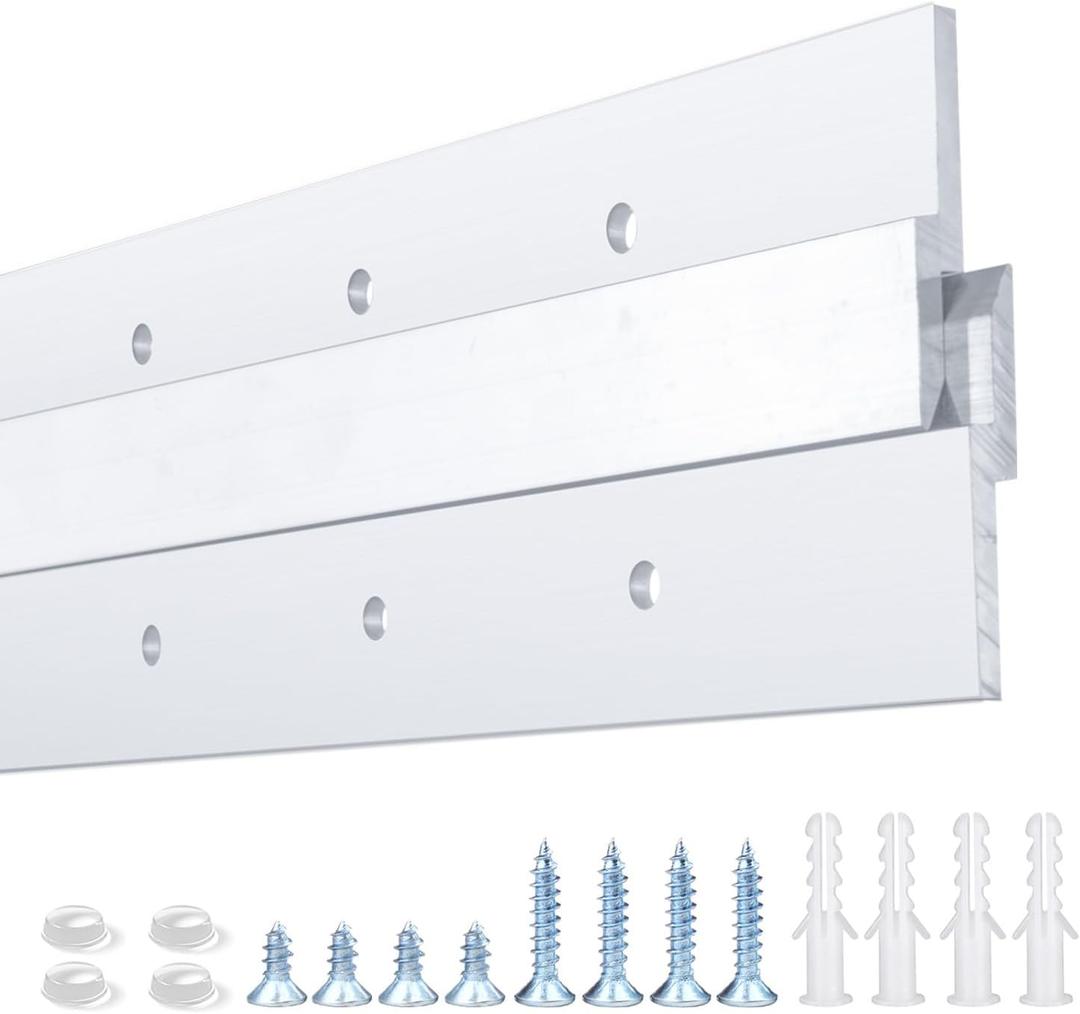18'' French Cleat- Heavy Duty Aluminum Headboard Wall Mounting Brackets-French Cleat Hanger for Hanging Picture, Mirror, Shelf, Headboard, Panel or Whiteboard (1Pair, Supports 140lbs )
