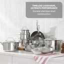 T-fal Gourmet 15-Piece Stainless Steel Cookware Set, Pots and Pans Cooking Set, Dishwasher Safe, Oven Safe to 500F, Induction Compatible, Stock Pot, Sauce, Saute, Frying Pans, Silver