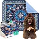 Qeils Washable Pee Pads, Reusable Puppy Pads Super Absorbent Leakproof Dog Training Pads, Non-Slip Wee Wee Pads for Crate, Floor, Potty Pads Feeding Mat Dog Pee 2 Pack 36"x41"