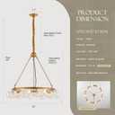 32" Gold Nordic Bubble Ball Chandelier Light Fixtures for Dining Room Large Modern Luxury 8-Light Glass Round Hanging Ceiling Pendant Lighting for Living Room Bedroom Kitchen Entryway Hallway