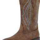 J's.o.l.e Women's Cowboy Boots Square Toe Wide Calf Cowgirl Boots Western Work Boots Embroidered (9)