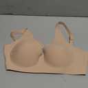 OEAK Womens Deep V Bras Wireless Comfortable Bra Supportive No Underwire Bras Tshirt Push Up Bralettes Plunge Seamless Bra (Large, Nude)