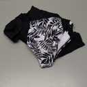 Yonique One Piece Swimsuits for Women Modest Tummy Control Swimdress Vintage Bathing Suits Skirt Swimwear (Large, White & Black Leaf)