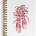 Coquette Pink Bow Ballet Dance Spiral Notebook, Dancer Teacher Gifts Journal Notebook, Inspirational Ballet Gifts Notebooks for School Work, Dancing Office Supplies Gifts for Girls Women, 5.5x8.3 Inch