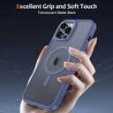 Anuck Case for iPhone 14 Pro Max Case Magnetic Phone Case Compatible with MagSafe, Soft TPU Bumper Hard Translucent Matte Back Slim Fit Shockproof Protective Cover for Men Women Girls - Blue