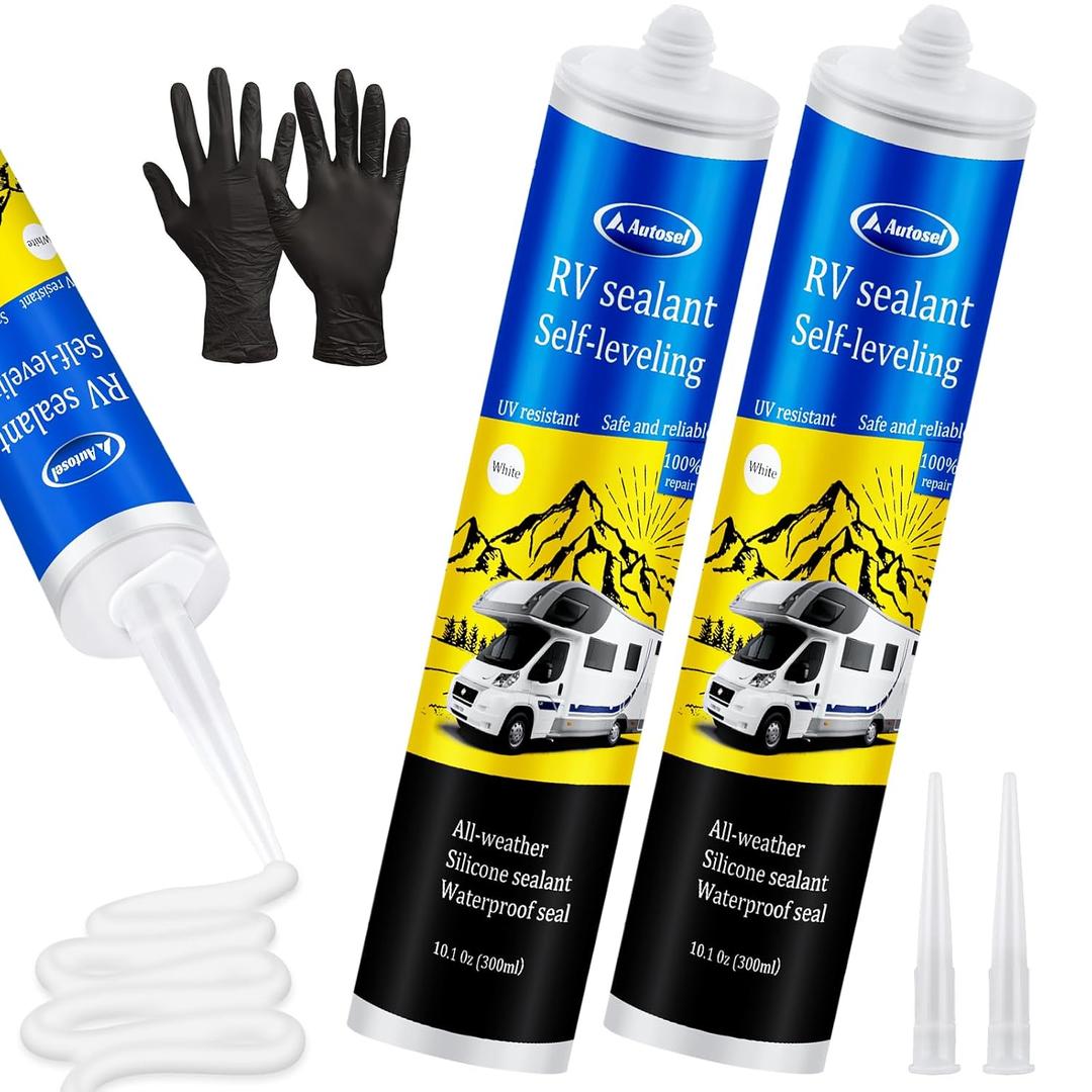 Self-Leveling RV Roof Sealant, Lap Sealant for RV Roofs, RVS Sealants and Caulking  Waterproof & Flexible EPDM, Self Leveling Caulk for Campers, Trailers, Motorhomes-2 Pack