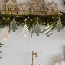 Sosation 24 Pcs Neutral Christmas Tree Ornaments 3.15 inch Sage Green Hanging Decorations Boho Modern Silicone Christmas Ornaments with Ropes for Xmas Tree Winter Crafts