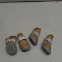 QUMY 4PCS Dog Shoes for Small Dogs, Hot Pavement Summer Puppy Dog Boots & Paw Protectors with Soft Anti-Slip Rubber Sole, Mesh Breathable Dog Booties for Hardfloors, Walking Running Khaki, Size 1