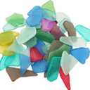 1.1lb Irregular Frosted Glass Mosaic Tiles Bulk  DIY Craft Supplies for Jewelry, Picture Frames, Coasters, Garden Decor, Indoor & Outdoor Mosaic Art Projects (Mix Color, 0.98-2.36 inch)