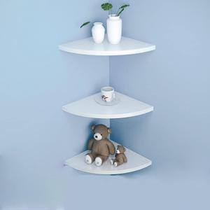 SISHHOME 8 Inch White Corner Floating Shelf Set of 3,Wall 90 Degree Corner Storage Shelf for Kitchen Room/Living Room/Bathroom