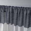 EXCLUSIVE HOME Darma Sheer Linen Rod Pocket Curtain Panel Pair, 50"x96", Indigo