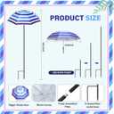 Abbylike 4 Set Plant Umbrellas for Outdoor Plants, Garden Umbrella Shade for Potted Plants and Garden Beds Plant Cover for Sun Summer Beach Terrace Lawn Swimming Pool (Stripe,Blue and White)