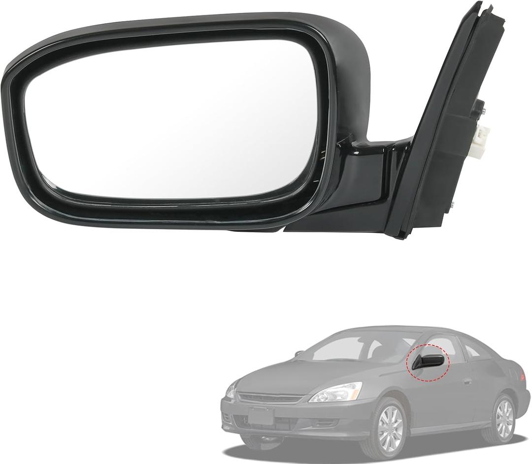 Door Mirror Left Driver Side Replacement For Honda Accord Sedan 2003-2007, Replace HO1320152 Black 3PINS