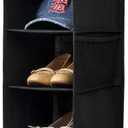 Berdeng Hanging Shoe Organizer for Closet with Side Mesh PocketsHat Racks for Baseball CapsShoe and Hat Holder & Storage8-ShelfBlack1 Pack
