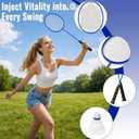 Portable Badminton Set, Heavy-Duty Outdoor Net with 4 Rackets, 3 Shuttlecocks & Boundary Line for Backyard Lawn Beach Family Games
