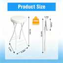 Folding Bar Stool,24 Inch Tall Foldable Stool Chair,Counter Height Cushioned Leather Padded Portable Stools,Heavy Duty Collapsible Stools for Kitchen Island Garden Camping White, 24B*1