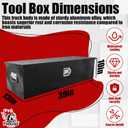 39x13x10 Inch Aluminum Truck Tool Box Heavy Duty Diamond Plate Pickup Tool Boxes Underbody Truck Bed Toolbox with Lock and Keys Suitable for Pickup RV Van Trailer Black
