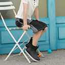 Kids Deck Boots,Waterproof Ankle Rain Boots for Boys and Girls Non-Slip High-Performance Rubber Boots Water Shoes Child Chelsea Booties for Fishing, Boating, Camping, Farming,Garden, School Play (5 Big Kid, Black)