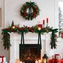 12pcs Velvet Ribbon Bows 7.9 x 17.7In Large Christmas Bow Decoration for Tree Door Wreath Garland Staircase (green)