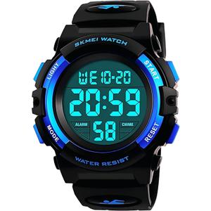 MJSCPHBJK Easy Read Kids Digital Watch, Boys Sports Chronograph with 50M Waterproof, LED Display Alarm Calendar Wrist Watch for 3-15 Year Old Teen Children, Outdoor Gift Idea
