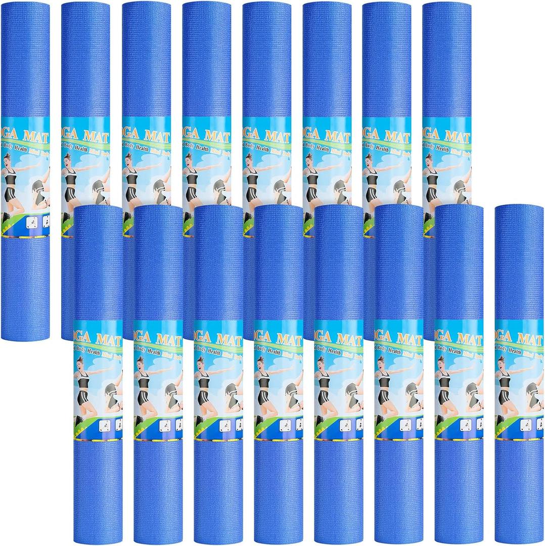 3 mm Thick Yoga Mat Bulk, Non Slip Exercise Workout Fitness Pad for Women Men, Gym Home Yoga Pilates, Easy to Clean, Sturdy PVC