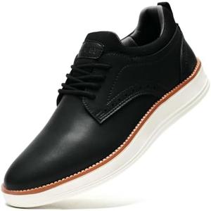 HCUBEAW Men's Dress Sneakers Oxfords Shoes Business Wingtip Casual Walking Brogue Shoes, (Euro 40, Black)