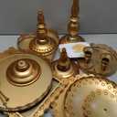 Set of 9 Cake Stands Metal Cupcake Stand Set Multiple Styles Candy Fruit Display Tower Dessert Plate Cake Serving Tray for Birthday Party Wedding Anniversary Baby Shower Engagement (Gold)
