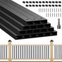 20 Pack 32 Inch Deck Balusters with End Caps & Stainless Screws for Deck Railing, Rust Resistant Matte Stainless Steel Black Balusters Ideal for Staircases, Terrace, Garden & Balconies