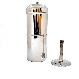 KERAM coffee filters indian style-drip coffee maker 400 ml(13.52 Oz) 8-12 cup-coffee bar accessories-madras coffee filter-dripper camping-hiking reusable/permanent slow metal filter pour over dripper, Silver